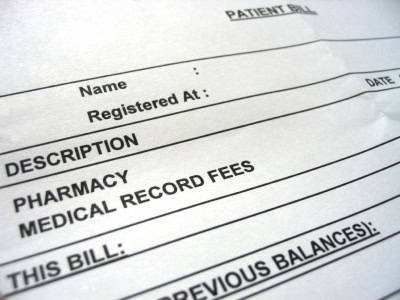 Patient Bill. Pharmacy, Medical record fees, previous balances. 