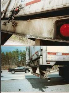 Damage to Trailer of 18 Wheeler Rear End Crash