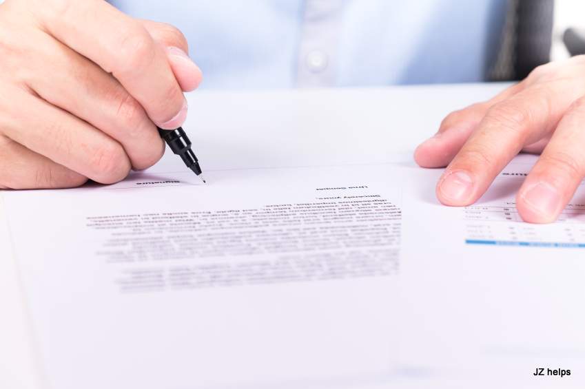 Signing a Settlement Release in a Injury case.