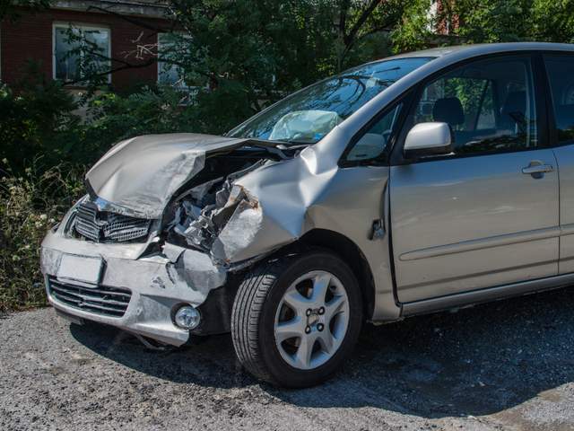 Car front end damage