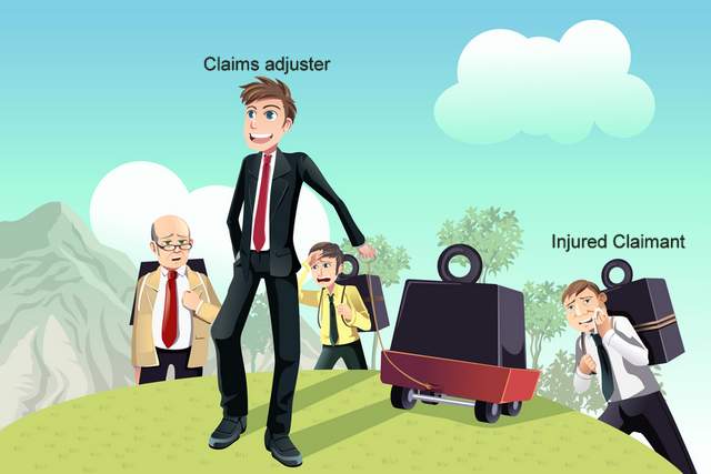 Injured Person tired vs Claims adjuster 