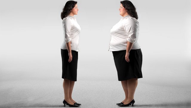 Thin vs overweight lady.