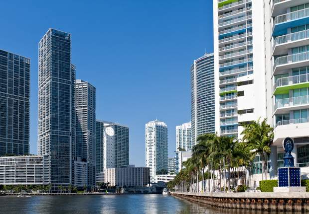 Condominium apartments on the Miami River.