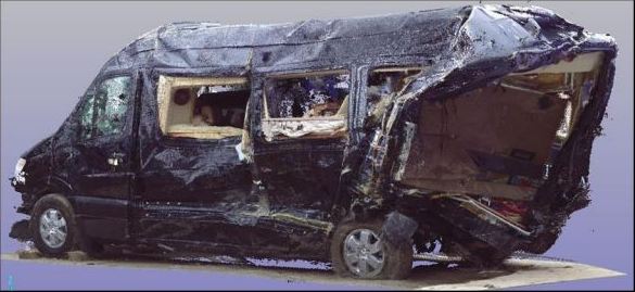 Three-Dimensional Scan of the limo van involved in the crash