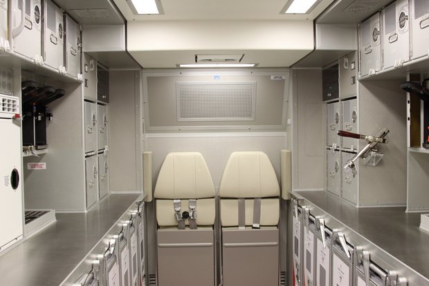 Galley (Kitchen) on an airplane.