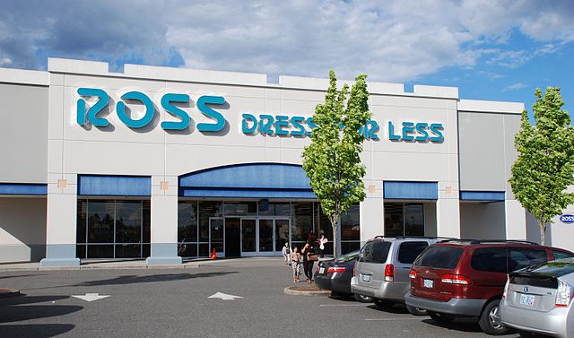 Ross Dress for Less store, entrance and parking lot