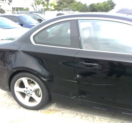 passenger side car damage