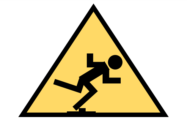 Trip fall warning sign