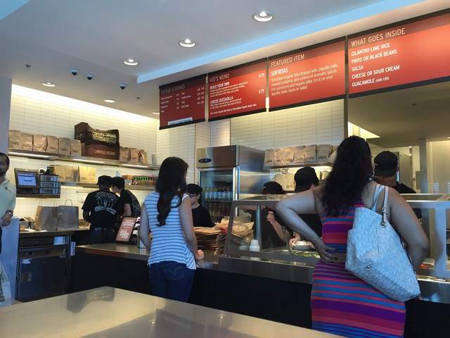 inside Chipotle restaurant