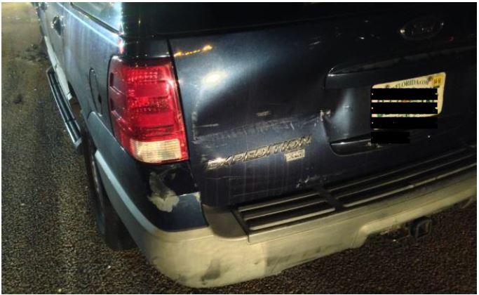 rear damage to SUV