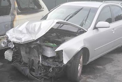 damage to front of car after accident