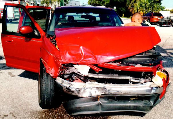 damage to pickup truck