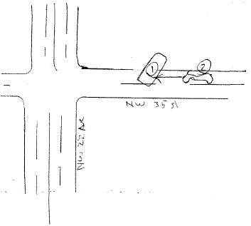 car hit motorcycle - crash diagram