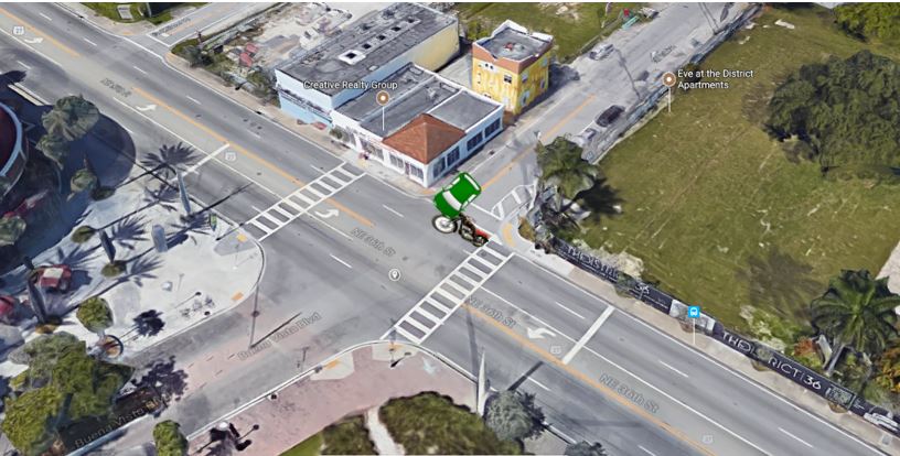 motorcycle v car crash wynwood