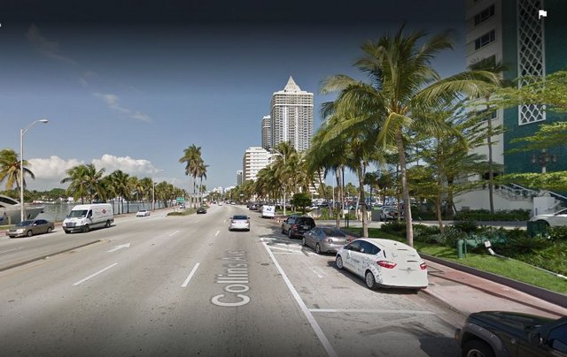 Accident scene of a Miami Beach Uber car accident case