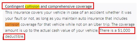 contigent collision coverage