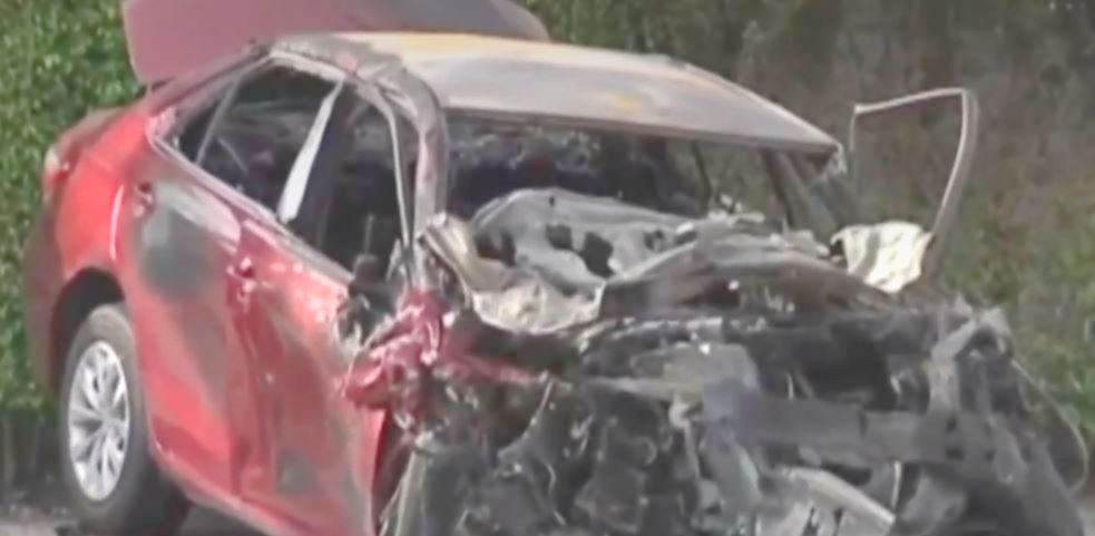 Chica's car after the crash