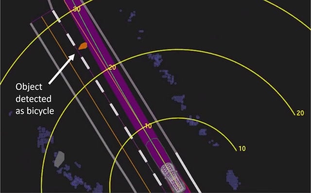 The Uber driver's car detected the bicycle rider before the Uber car accident