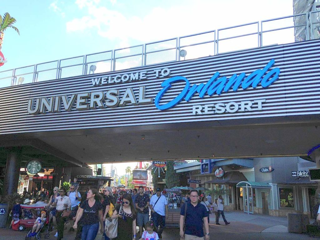 Entrance sign to CityWalk from the parking garage 