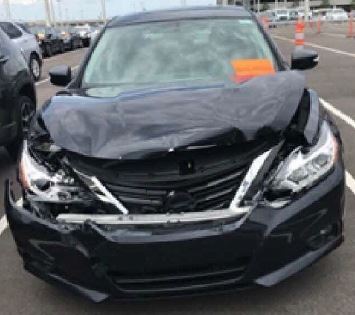damage to front of car after an accident