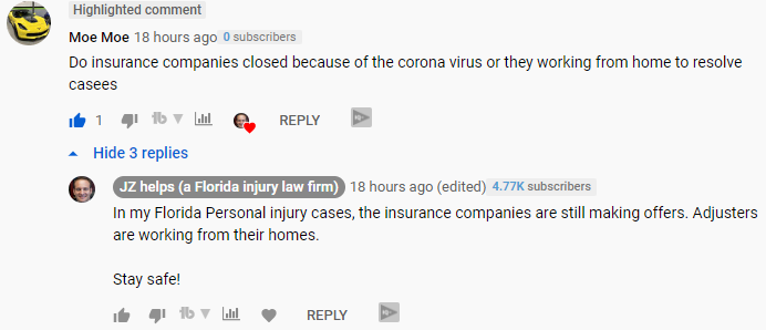 Are insurance companies closed because of the Coronavirus or are they working from home to resolve claims? 