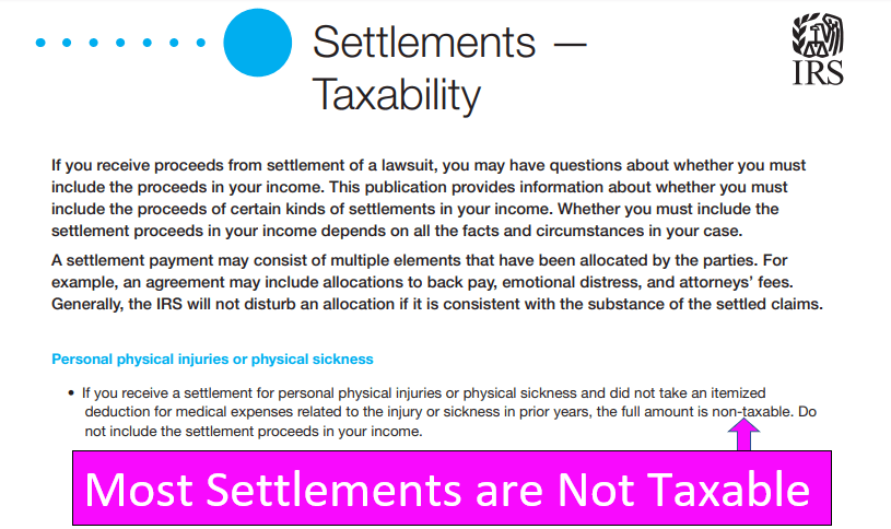 Do you pay taxes on a personal injury settlement, claim or lawsuit?