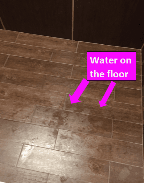 water on the wooden floor