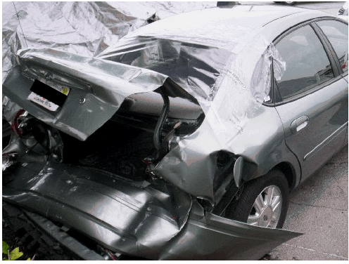 rear end damage to car