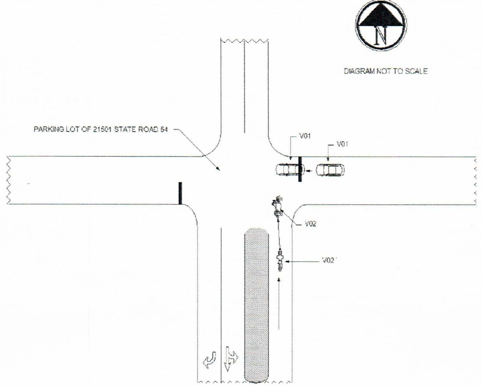 Traffic Crash Report diagram car hit motorcycle