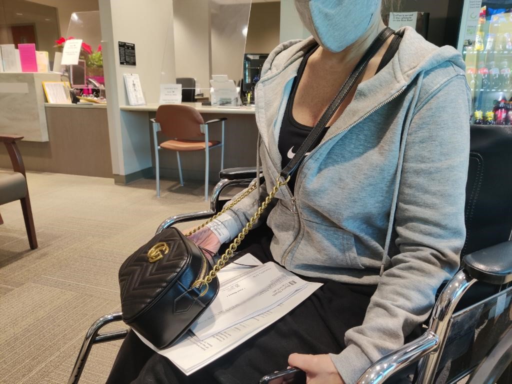 client in a wheelchair in urgent care