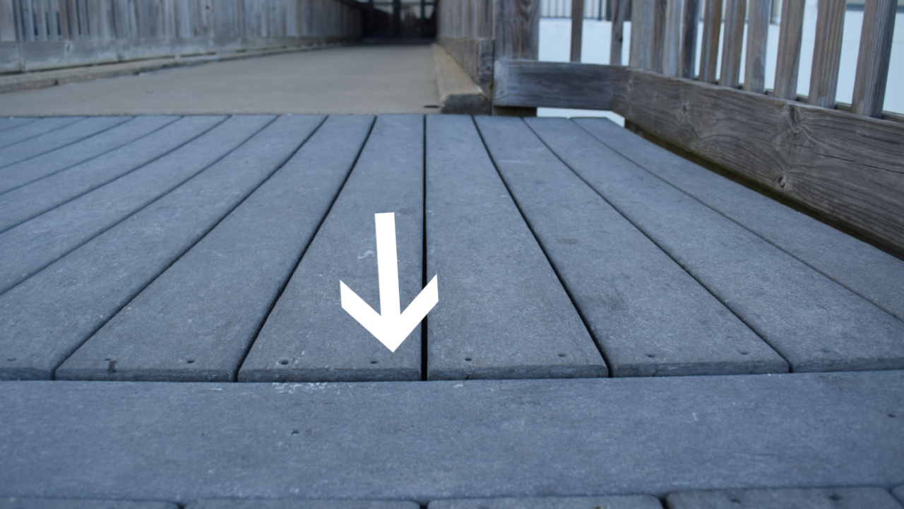 change of elevation on beach boardwalk in Miramar Beach, Florida